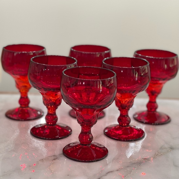 ♦️7 Fenton Georgian Ruby Agua Caliente Champagne / Sherbet Glass♦️ - Picture 15 of 16